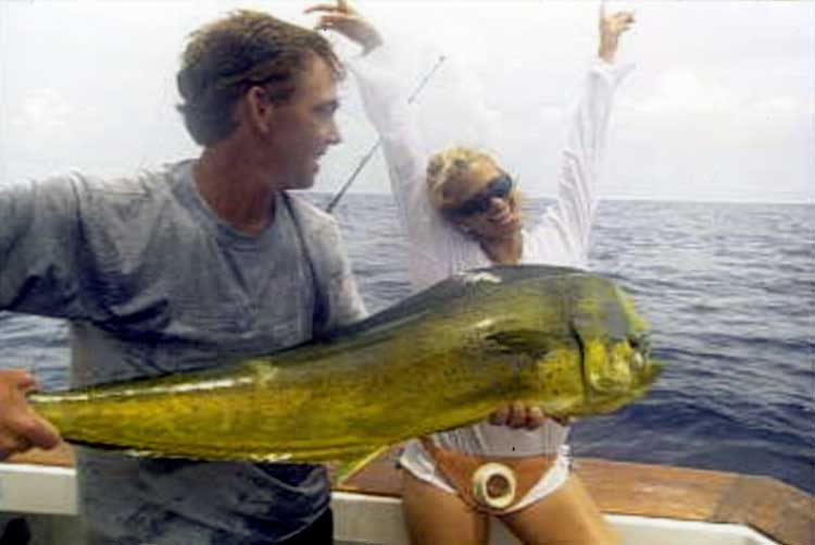 Tara excited by fish she caught